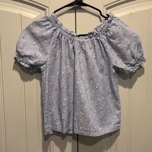 Flowered linen blouse